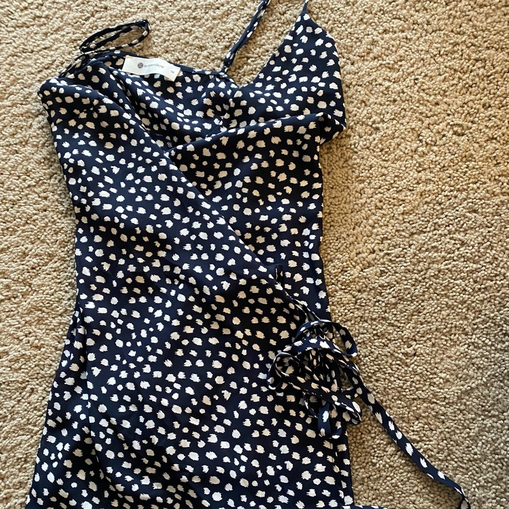 Polka Dot Wrap Tank Mini Dress